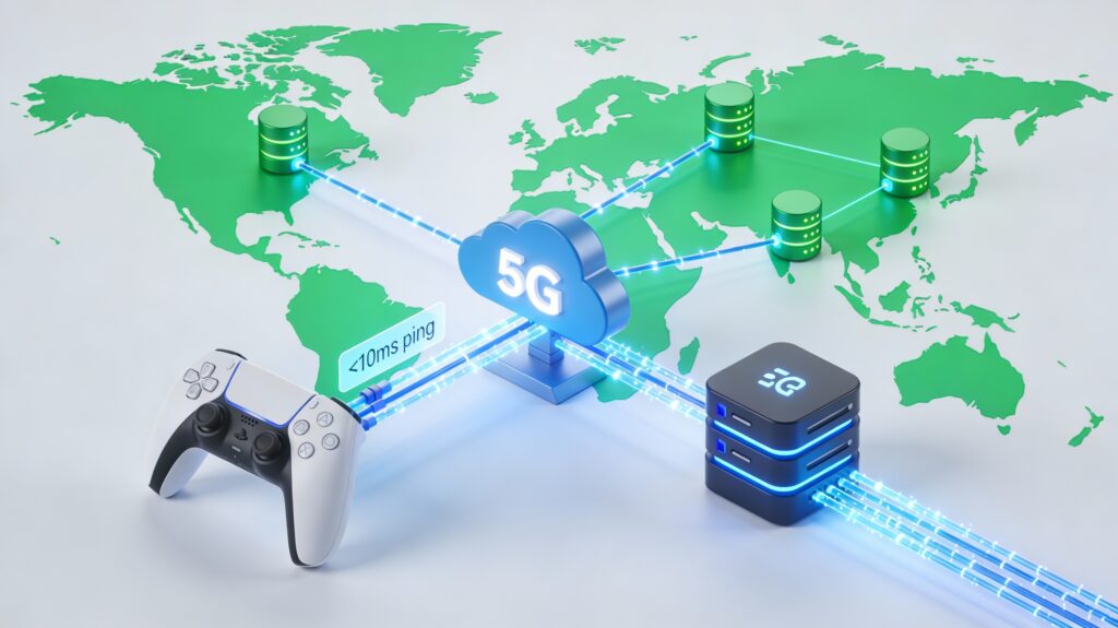 5G and cloud gaming infrastructure reducing latency