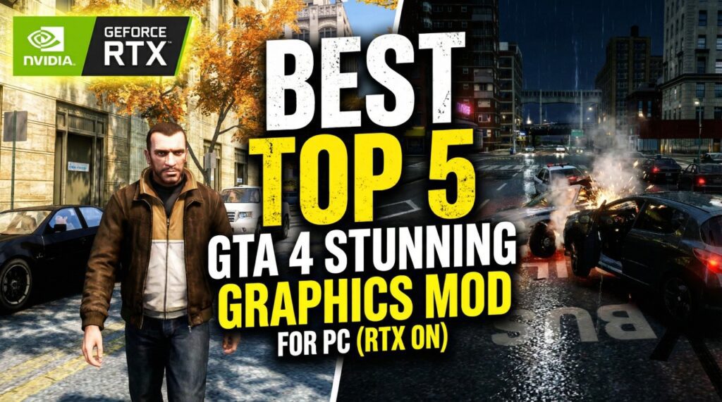 Top 5 best GTA 4 stunning graphics mods comparison with RTX ray tracing enabled