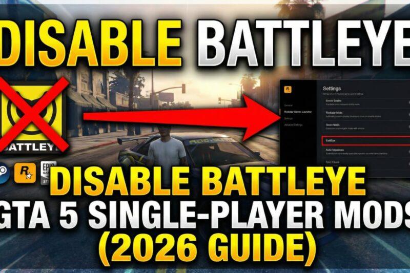 How to Disable BattlEye for Single-Player Mods in GTA 5 (2026 Guide)