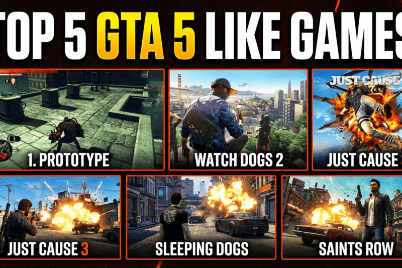 Top 5 Games Like GTA 5 for Low End PC | 2GB RAM | No Graphics Card