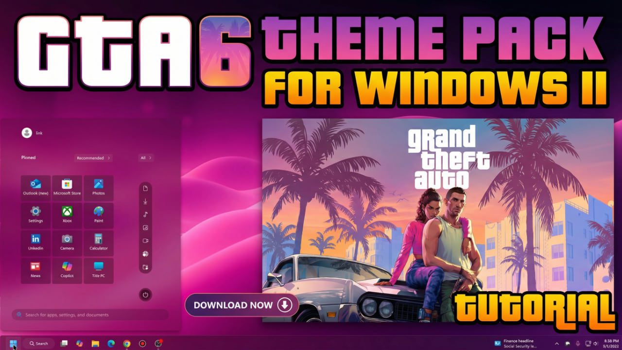 Download GTA 6 Theme Pack for Windows 11
