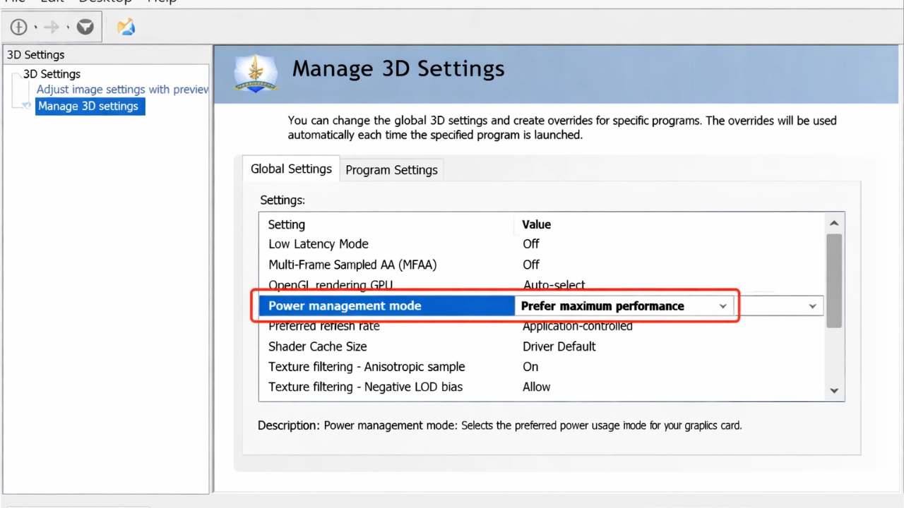 NVIDIA Control Panel best settings for higher FPS on weak GPU